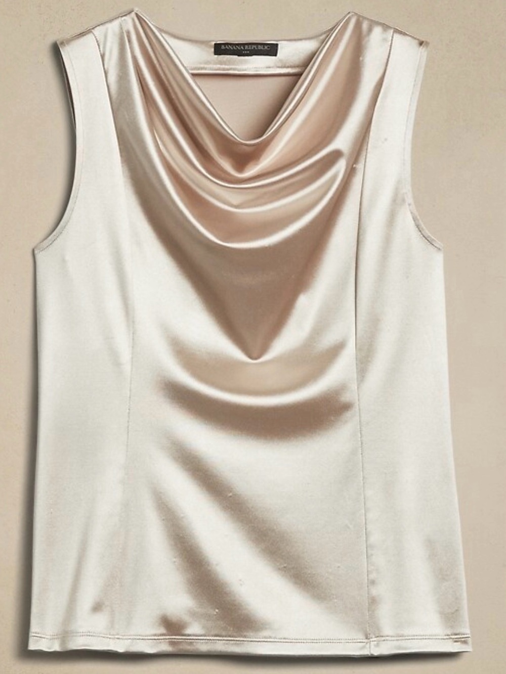 Banana Republic Satin Cowl Neck Top - Light Champagne